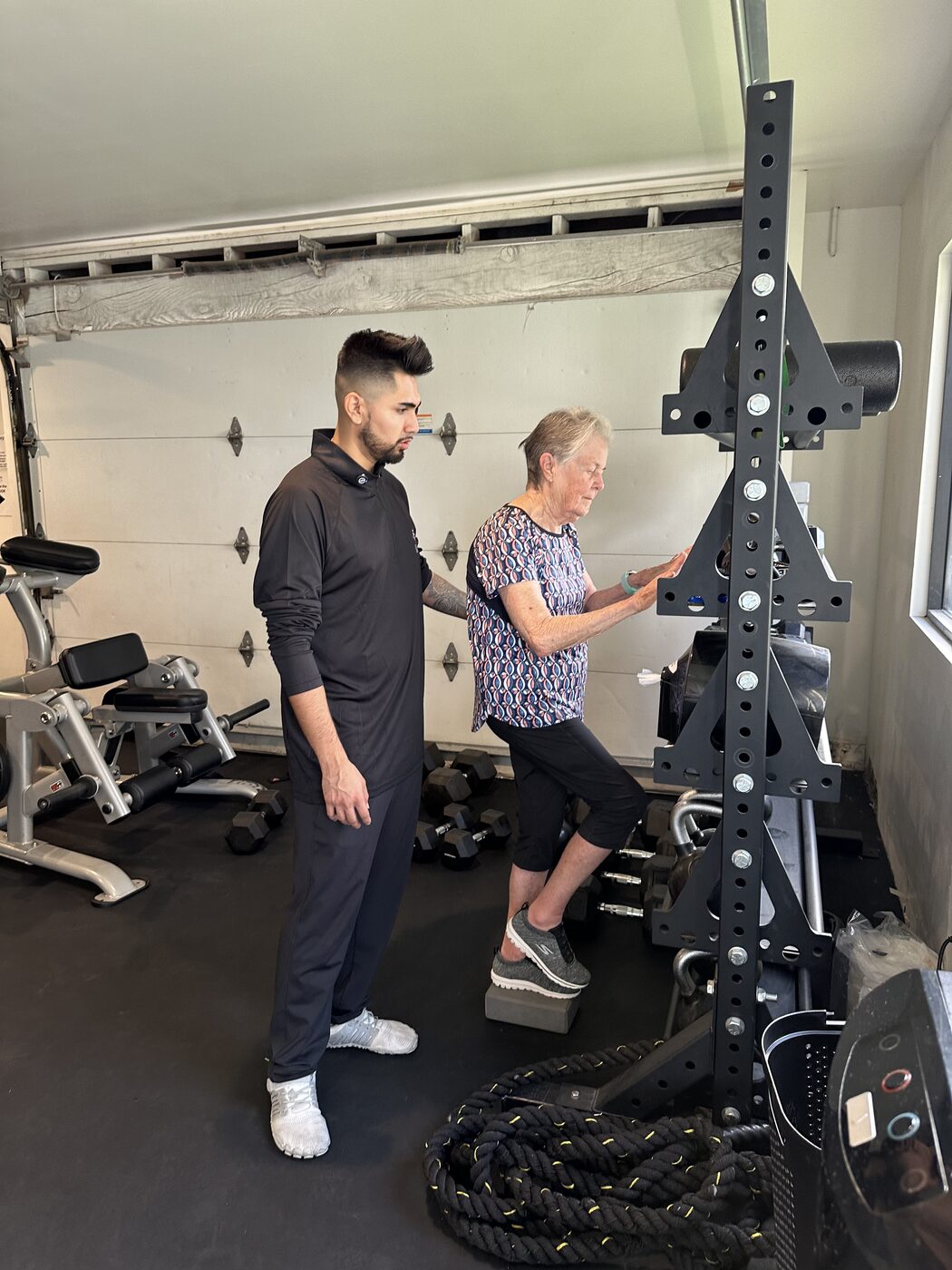 Nathaniel coaching a senior client